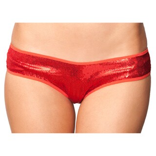 Rene Rofe 'Show Girl' Red Sequined Mesh Back Tanga Panty-Image