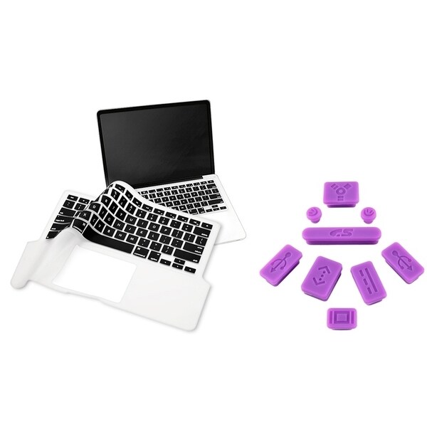 INSTEN Soft Silicone Plug Set/ Keyboard Cover for Apple MacBook Pro 13-inch