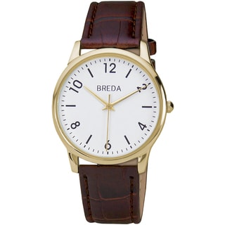 Breda Men's 'Andrew' Classic Leather Band Watch