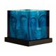 Blue Square Buddha Head Candle Holder