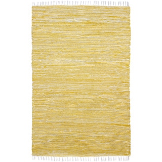 Yellow Reversible Chenille Flat Weave 5x8' Rug