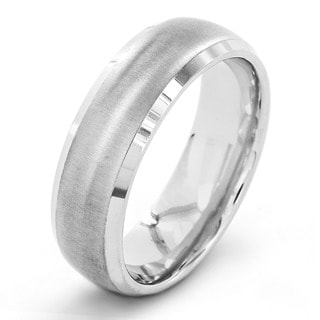 Titanium Brushed Beveled Edge Dome Ring