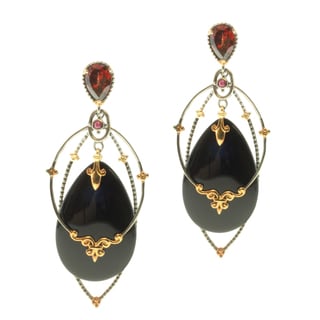 Michael Valitutti Onyx, Garnet and Ruby Earrings