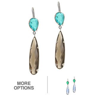Michael Valitutti Smokey Quartz or Blue Quartz Earrings