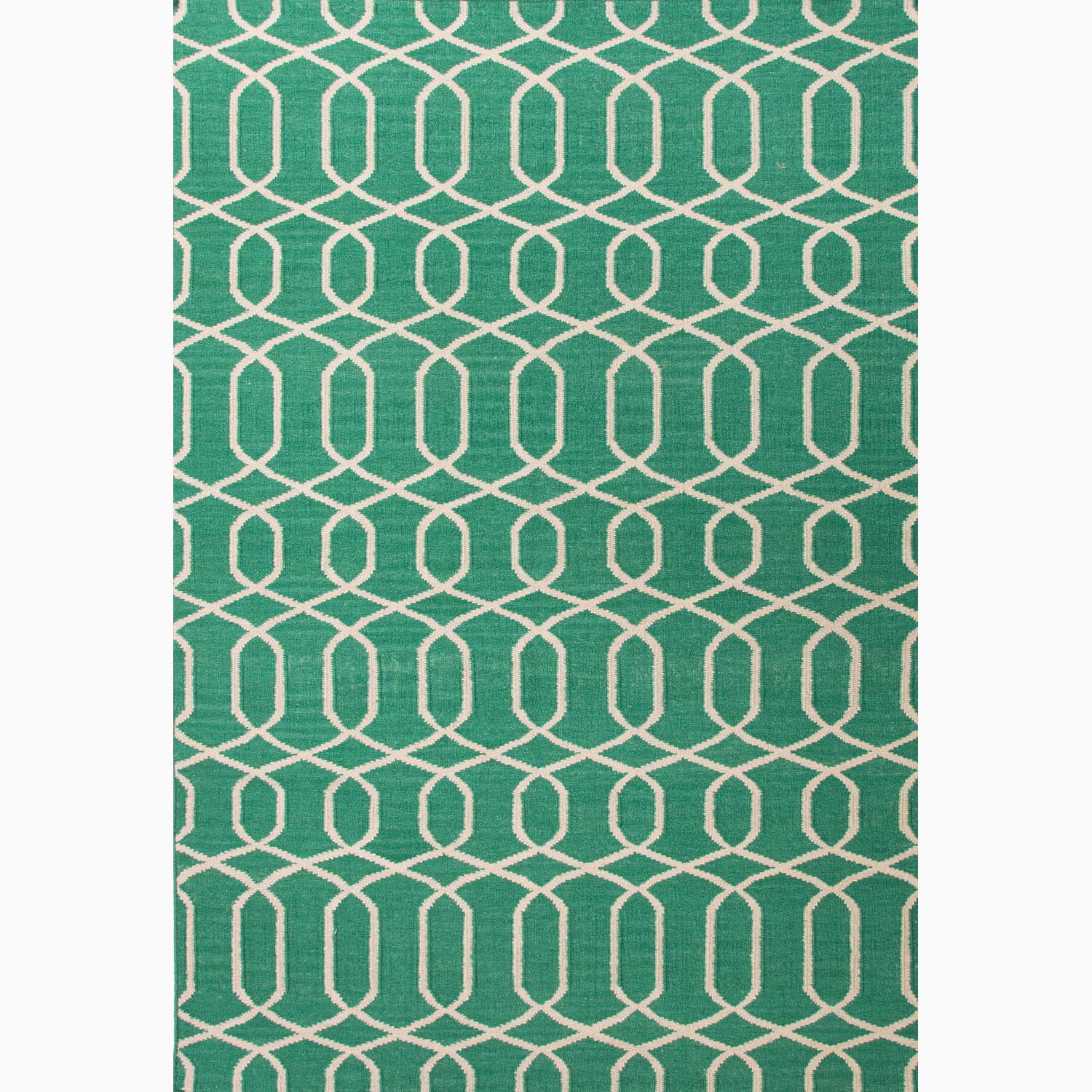 Handmade Geometric Pattern Green/ Ivory Wool Rug (8 x 10) JRCPL 7x9   10x14 Rugs