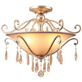 Shelby 3-light Destressed Twilight Semi-Flush Chandelier