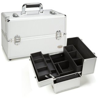 Seya Silver Aluminum Professional Makeup Case with 3 Trays