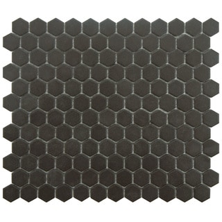 Cheap SomerTile 'Manhattan Hex Antique Black' 10.25x12-inch Unglazed Porcelain Mosaic Tiles (Pack of 10)