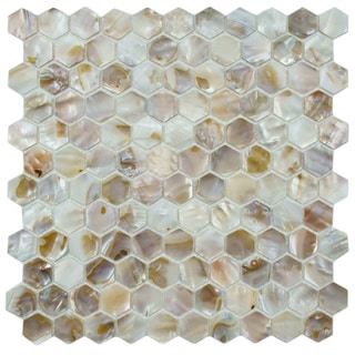 Special Offers SomerTile 'Seashell Hexagon Natural' 12x12-inch Mosaic Tiles (Pack of 10)