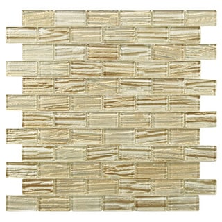 See Reviews SomerTile 'Arbor Subway Cream' 12.25x12.25-inch Glass Mosaic Tiles (Pack of 10)