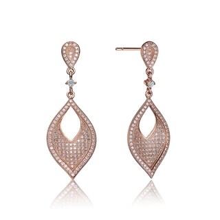 Collette Z Rose-plated Sterling Silver Cubic Zirconia Pear Drop Earrings