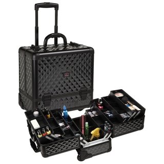 Seya Black Diamond Professional Rolling Makeup Case with 6 Trays