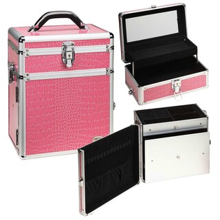Seya 2-in-1 Pink Gator Makeup and Jewelry Travel Case