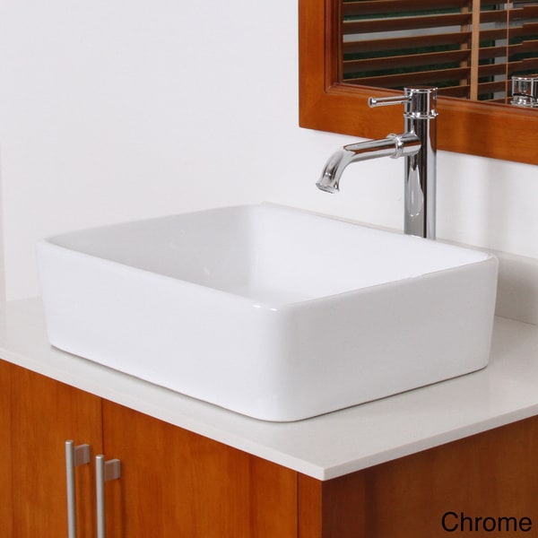... temperature Rectangular Square Ceramic Bathroom Sink and Faucet Combo