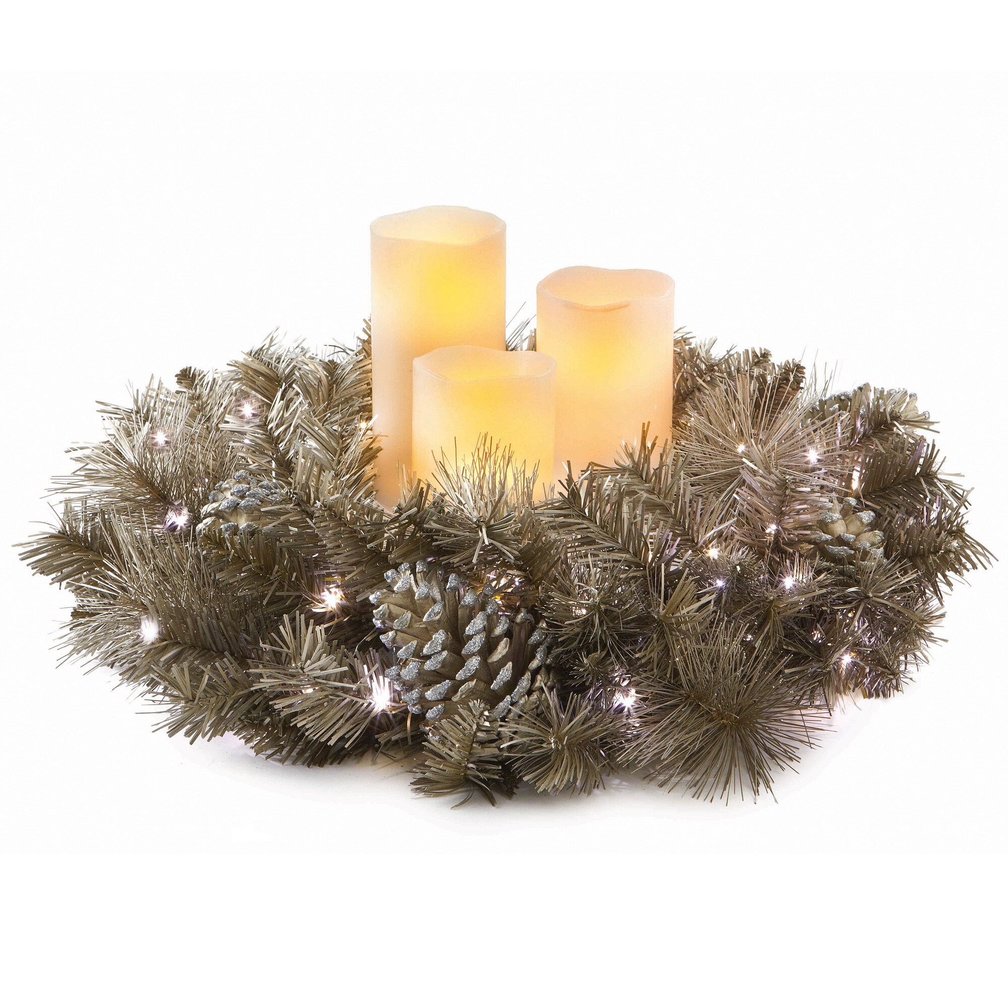LED Wreath with Flameless Candles Overstock™ Shopping Great Deals