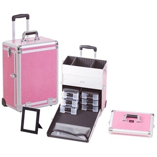 Seya Pink Gator Professional Rolling Makeup Case