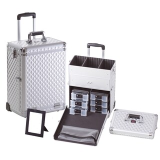 Seya Professional Silver Diamond Rolling Makeup Case