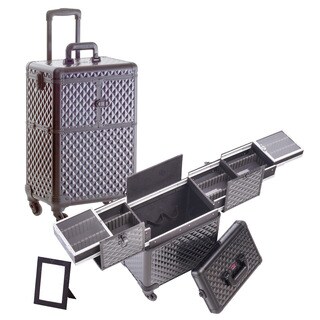 Seya Black Diamond 4-Wheel Spinner Rolling Makeup Case