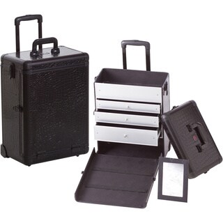 Seya Professional Black Gator Rolling Makeup Case