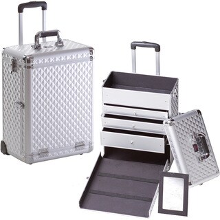 Seya Professional Silver Diamond Rolling Makeup Case