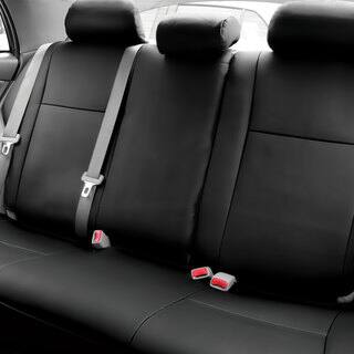 FH Group Custom Fit Black Leatherette 2009-2011 Toyota Corolla Seat Covers (Rear Set)-Image