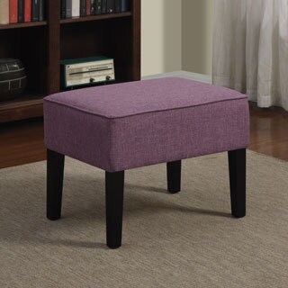 Portfolio Niles Amethyst Purple Linen Ottoman