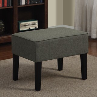 Portfolio Niles Smoky Charcoal Gray Linen Ottoman