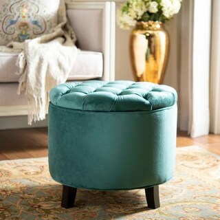 Safavieh Amelia Marine Tufted Storage Ottoman