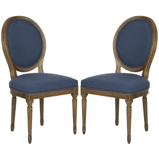 Safavieh Paris Oak/ Navy Oval Oak Side Chairs (Set of 2)