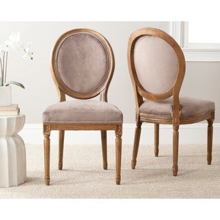 Safavieh Paris Mushroom Taupe Oval Oak Side Chairs (Set of 2)