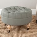 Safavieh Clara Sea Mist Round Ottoman