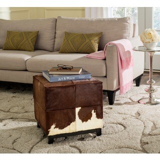 Safavieh Ricardo Brown and Ivory Ottoman