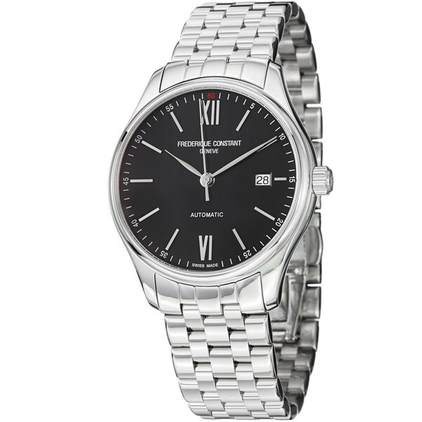 Frederique Constant Men's FC-303BN5B6B 'Index' Black Dial Stainless Steel Watch