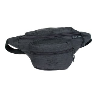 Black Fitted Belted Fabric Waist Pack-Image