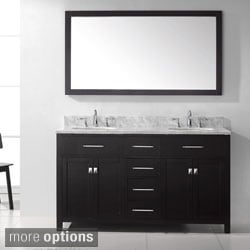 Best Shopping Virtu USA Caroline 60-inch Double Sink Bathroom Vanity Set