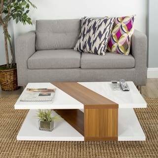 Bianca High-Gloss Walnut Rectangular Coffee Table