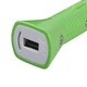 Insten 2-in-1 Green Micro USB Car Charger with USB-interface Noodle Cable Cord