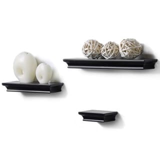 (^.^)/  Classic Black Accent Ledge Shelves (Set of 3)