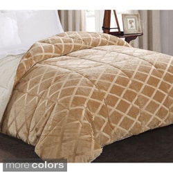 Hot Deal Embossed Mink to Faux-Fur Reversible Down Alternative Comforter