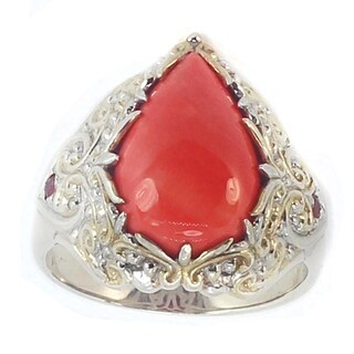 Michael Valitutti Two-tone Salmon Coral and Orange Sapphire Ring
