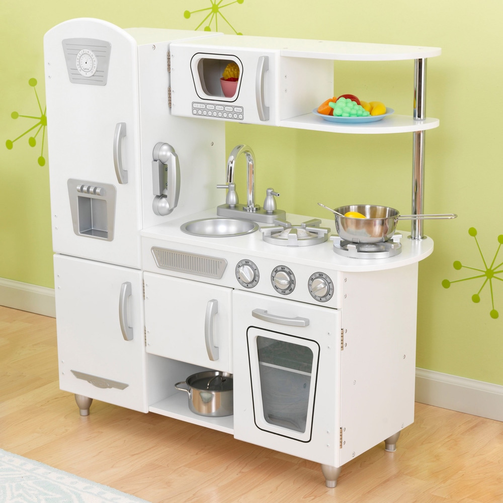 KidKraft White Vintage Uptown Retro Kitchen Playset For ...