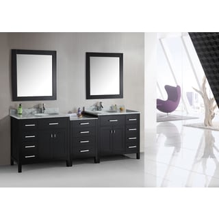 Online Specials  London Collection Espresso 92-inch Double Sink Vanity Set