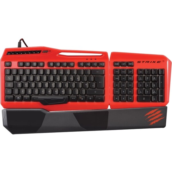 Mad Catz S.T.R.I.K.E. 3 Gaming Keyboard for PC - Red