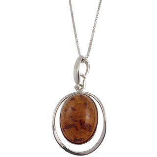 Handcrafted Cognac Baltic Amber Pendant Necklace (Lithuania)
