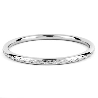 ELYA Designs Stainless Steel Scalloped Design Bangle Bracelet