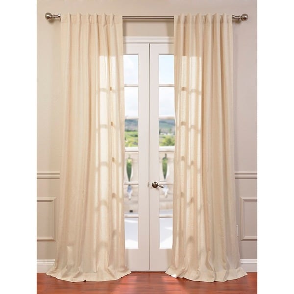Lanai Natural Linen Blend Herringbone Curtain Panel Overstock