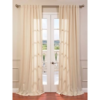 Lanai Natural Linen Blend Herringbone Curtain Panel