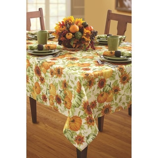 Buy  Natural Harvest Ivory Print Textured Polyester Tablecloth