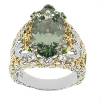 Michael Valitutti Two-tone Green Amethyst and Chrome Diopside Ring