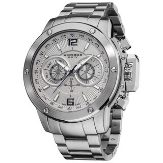 Akribos XXIV Men's Swiss Quartz Multifunction Stainless Steel Bracelet Watch